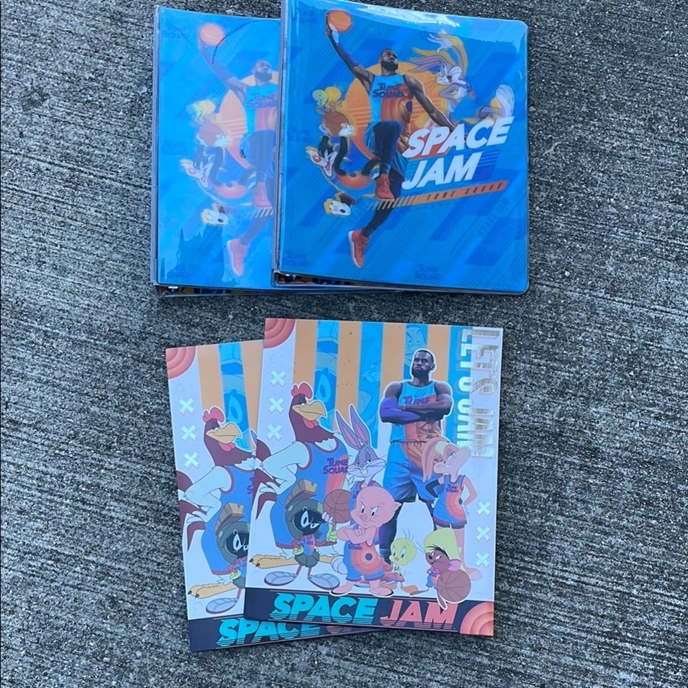 Space Jam Lot of 4 Folders and Binders Retro Style